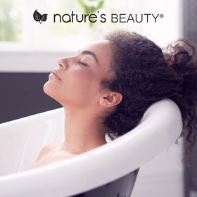Nature's Beauty product label closeup showing clean vegan ingredients and safety notes