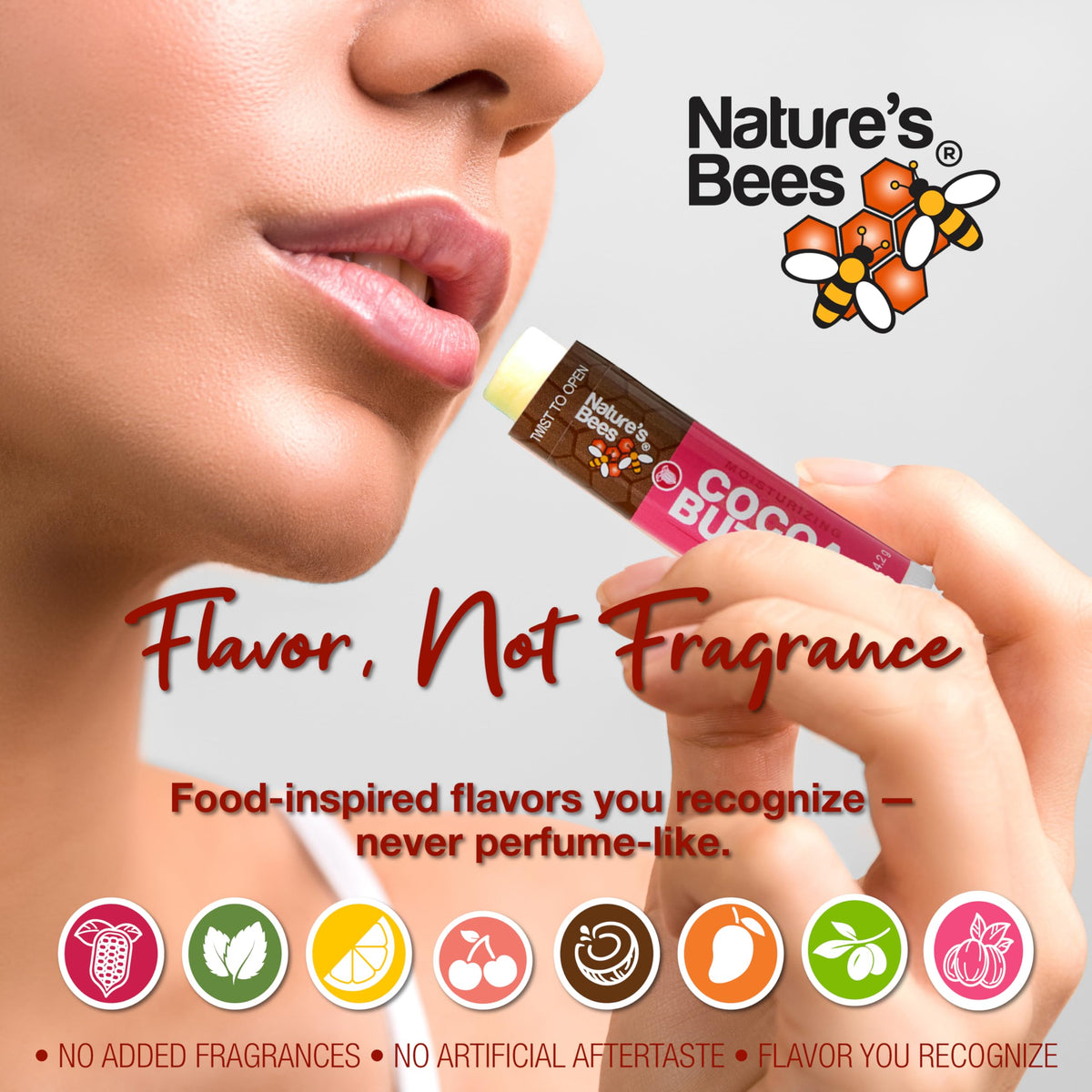 Nature's Bees balm texture close-up highlighting creamy moisture