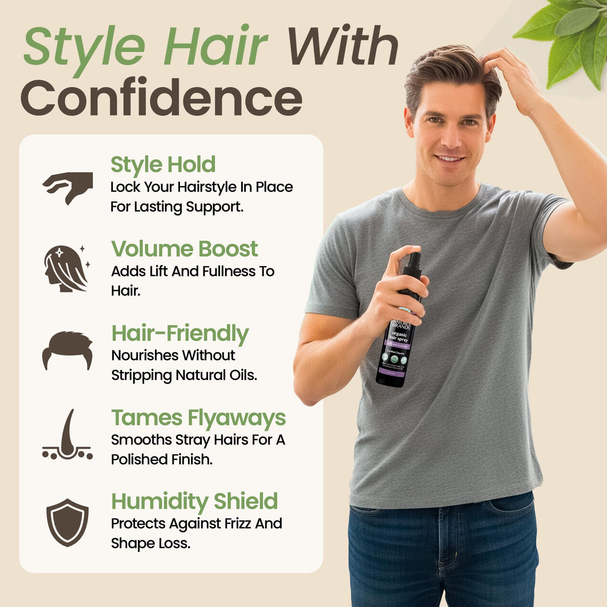 Nature's Brands ingredients still life with green tea sage and geranium, botanical benefits