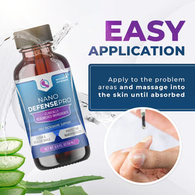 Nature’s NutriWave product on toenail close-up illustrating even coverage and visible support