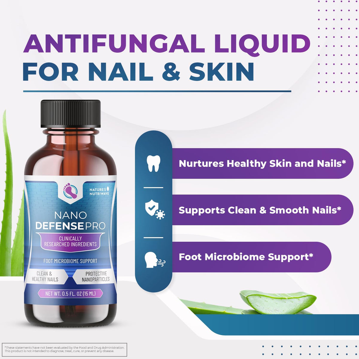 Nature’s NutriWave dropper applying NanoDefense Pro to toenail for targeted daily care