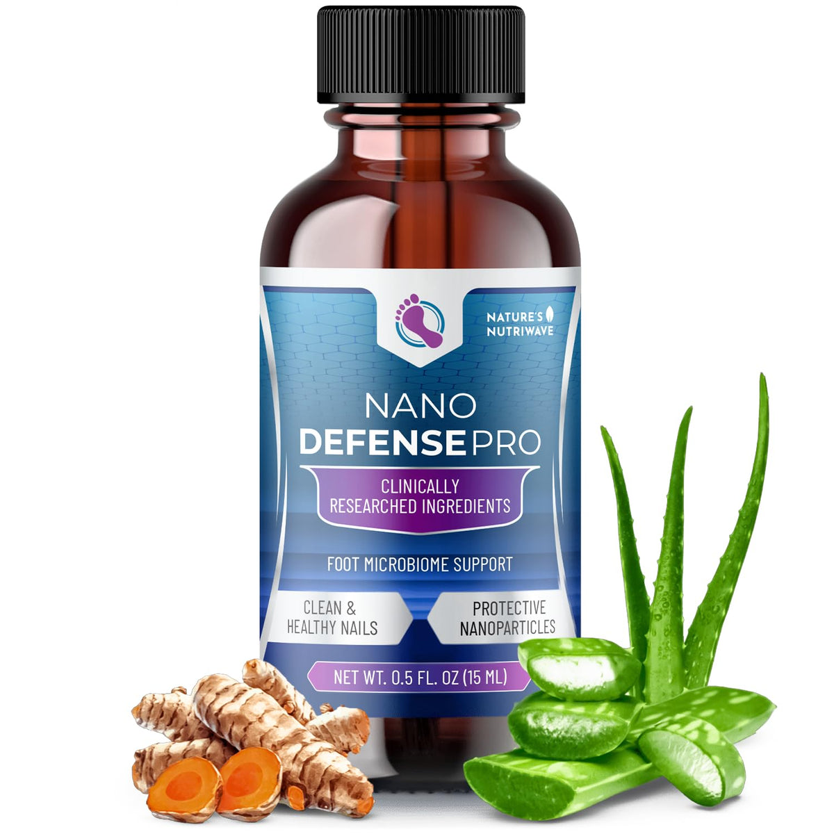 Nature’s NutriWave front bottle view showing NanoDefense Pro and clean packaging benefit