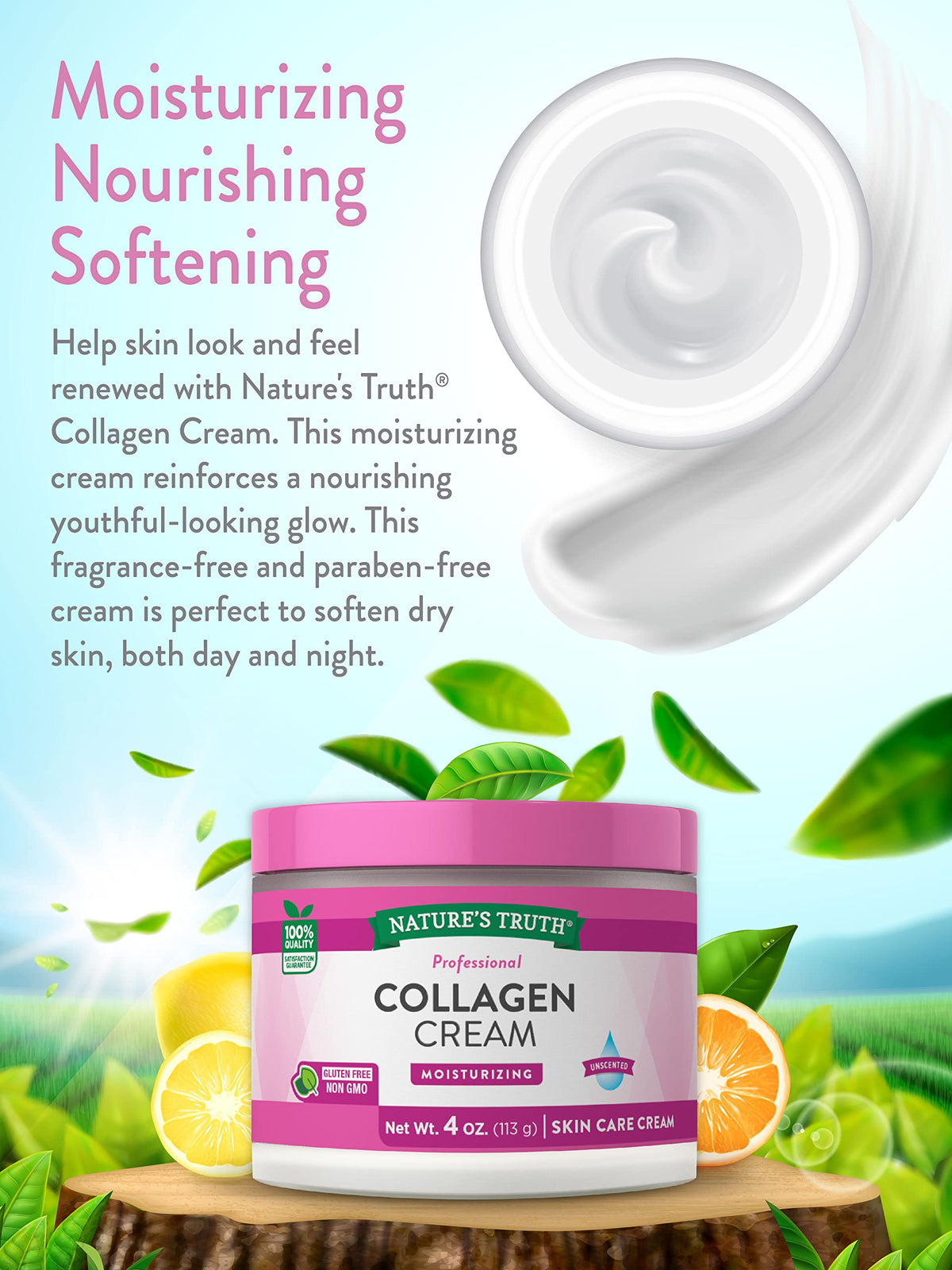 Nature's Truth applying cream on hand demonstrating quick absorption benefit