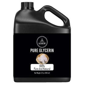 Naturevibe Botanicals front packaging showing 32 oz glycerine, clear and pure