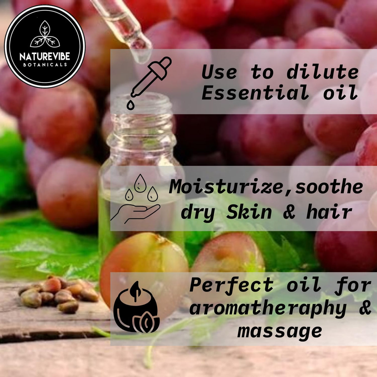 Naturevibe Botanicals oil pouring close-up highlighting smooth, lightweight pour