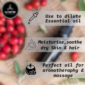 Naturevibe Botanicals oil texture close-up with drops showing lightweight absorption benefit