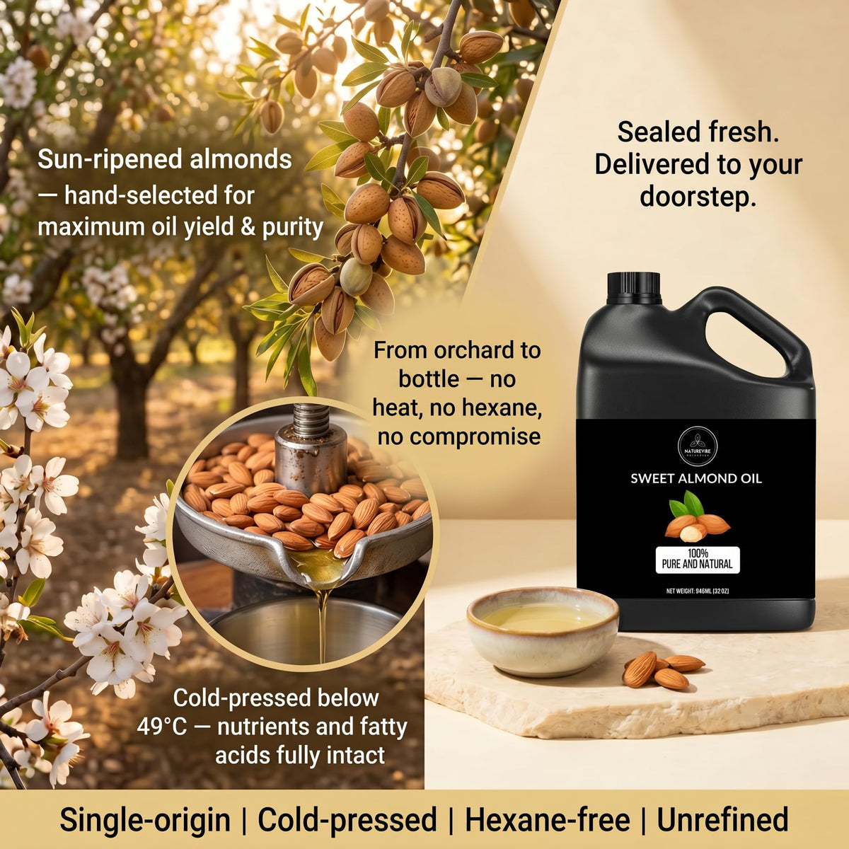 Naturevibe Botanicals oil on hand demonstrating quick absorption and moisturization benefit
