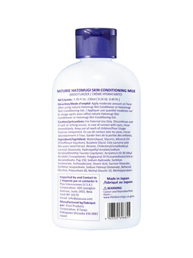naturie pump dispensing soft milky lotion, fast-absorbing moisture benefit