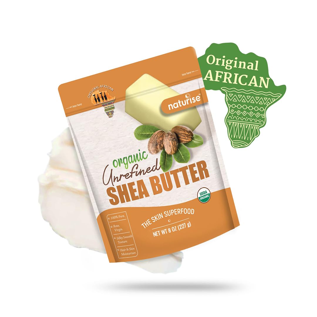 Naturise shea butter applied to hair demonstrating deep conditioning and smoothness