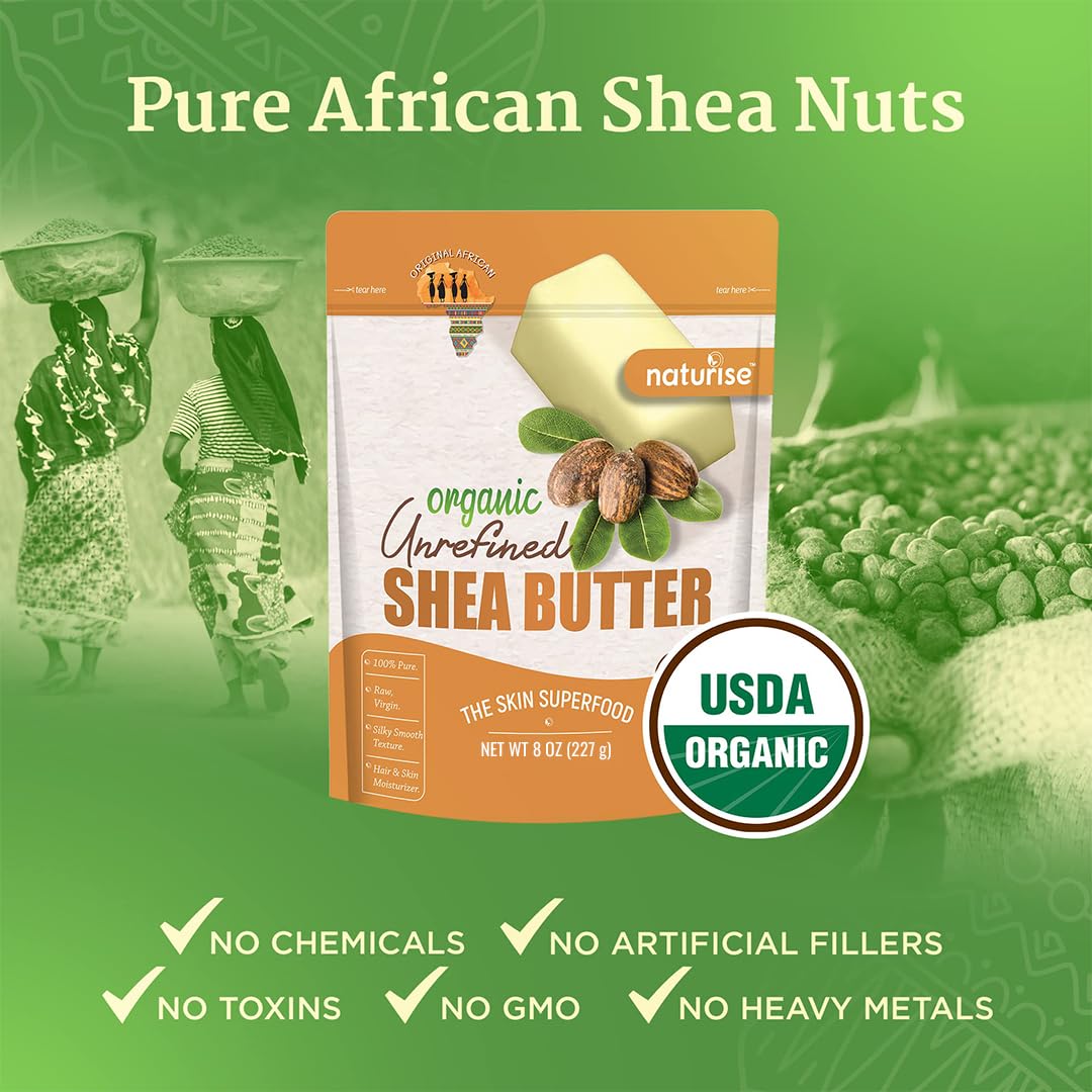 Naturise shea butter close-up texture highlighting creamy, nutrient-rich consistency