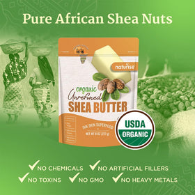 Naturise shea butter close-up texture highlighting creamy, nutrient-rich consistency