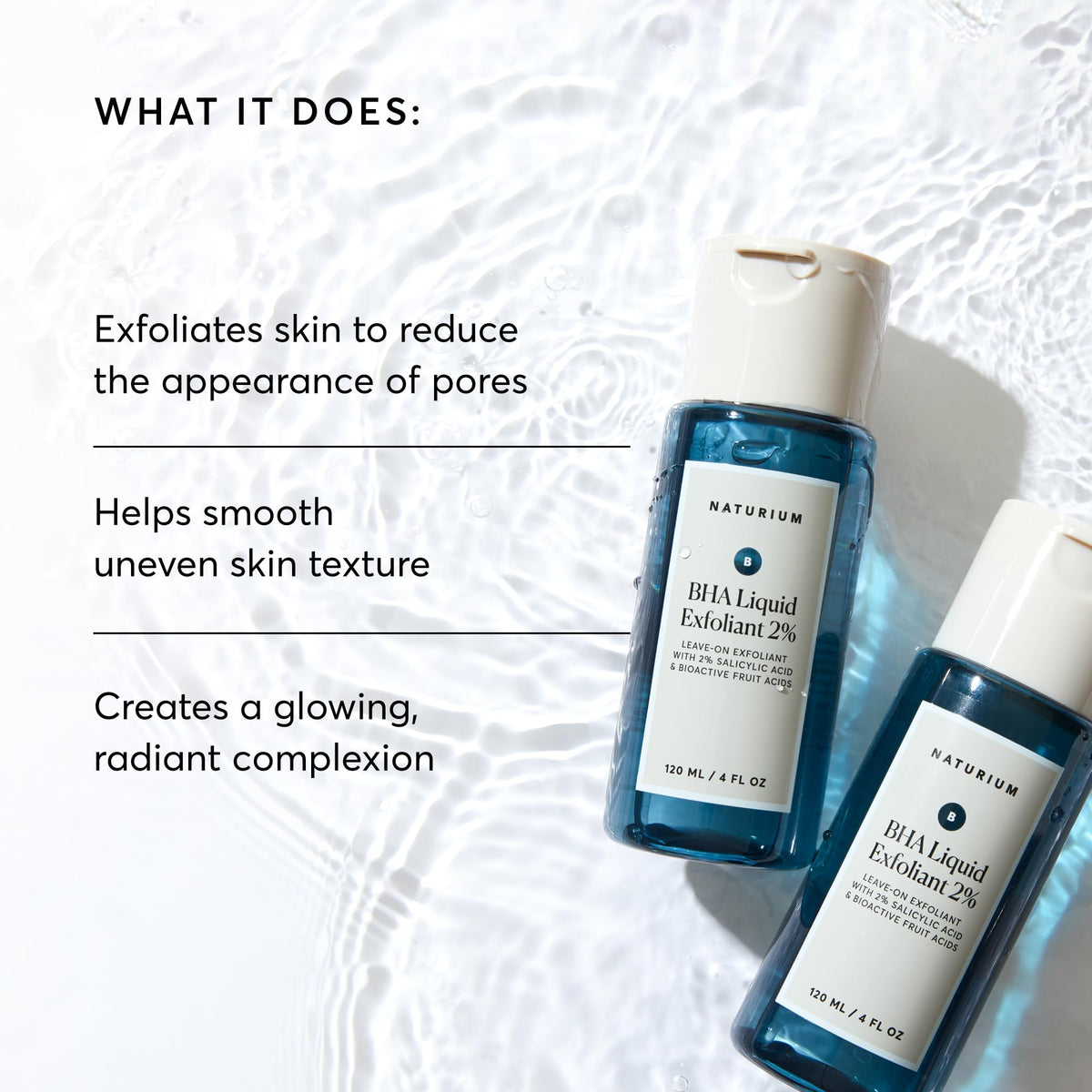 Close-up of Naturium label details emphasizing formulation and strength