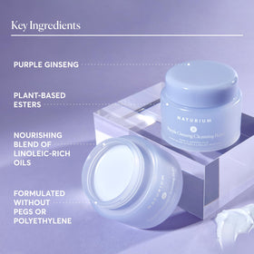 Naturium cleansing balm spread on cheek illustrating gentle removal