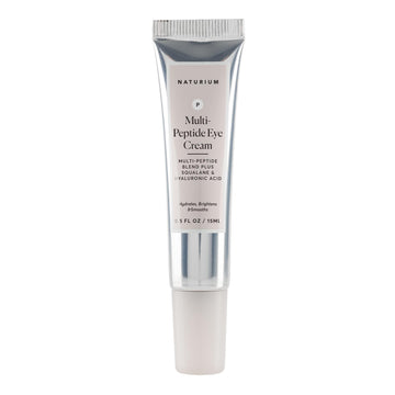 Naturium eye cream jar front view showing sleek packaging and usable size