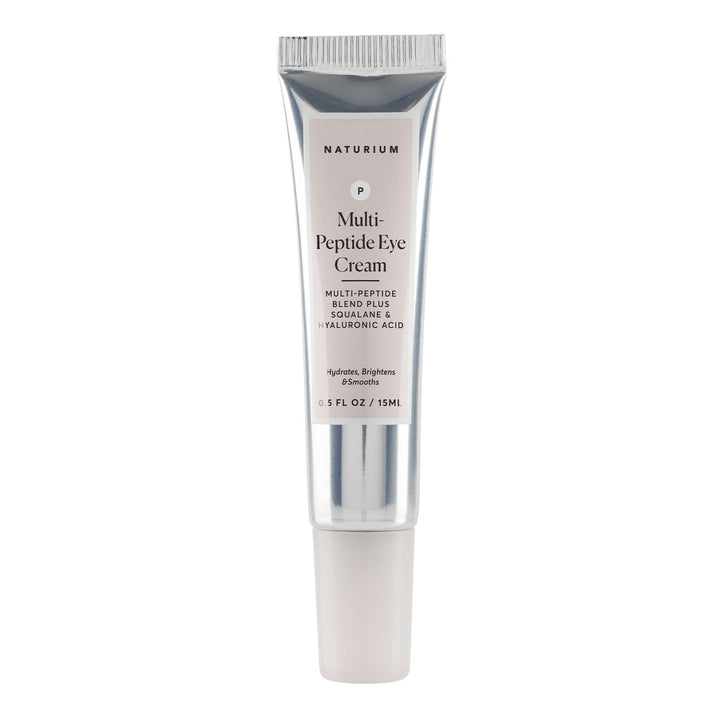 Naturium eye cream jar front view showing sleek packaging and usable size