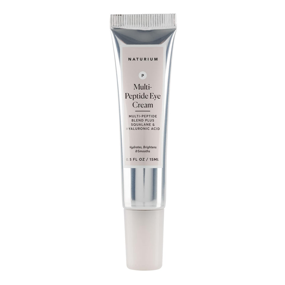 Naturium eye cream jar front view showing sleek packaging and usable size