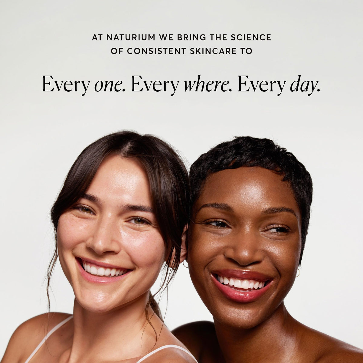 Naturium lifestyle image of face neck and chest application showing real-world hydration results
