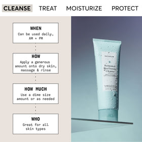 Naturium cleanser in hand demonstrating application and easy emulsifying with water