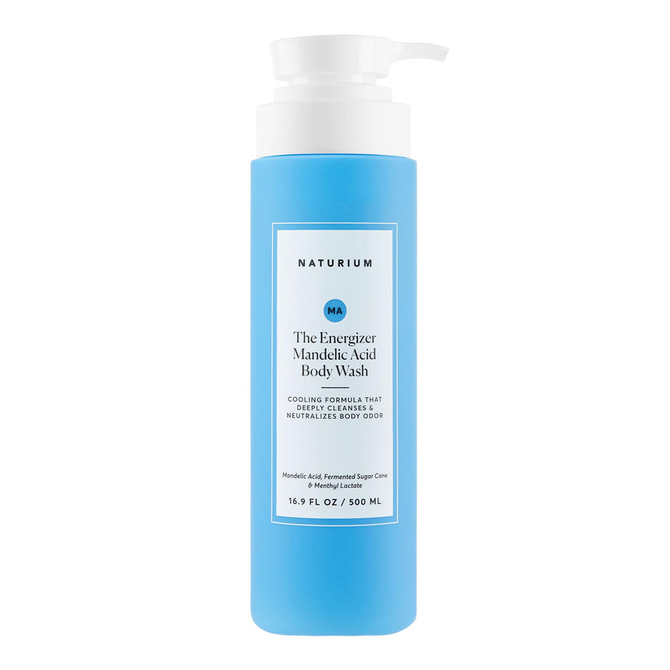 naturium front bottle showing branding and 16.9 oz size, clear product benefit