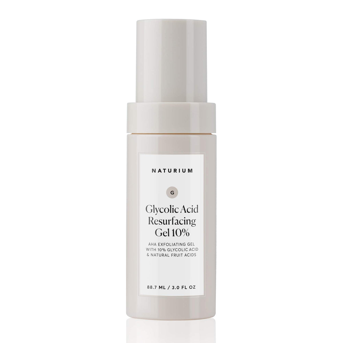 Naturium fruit acids ingredient display emphasizing natural AHAs and gentle exfoliation