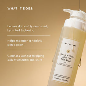 Naturium foam demonstration of oil converting to lather, illustrating gentle cleansing effect
