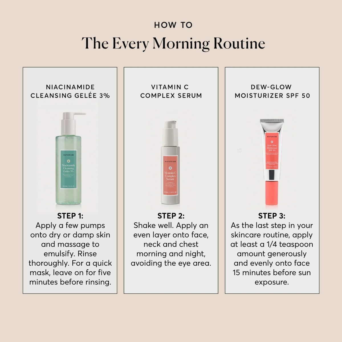 Naturium serum on bathroom shelf in routine setting suggesting daily use