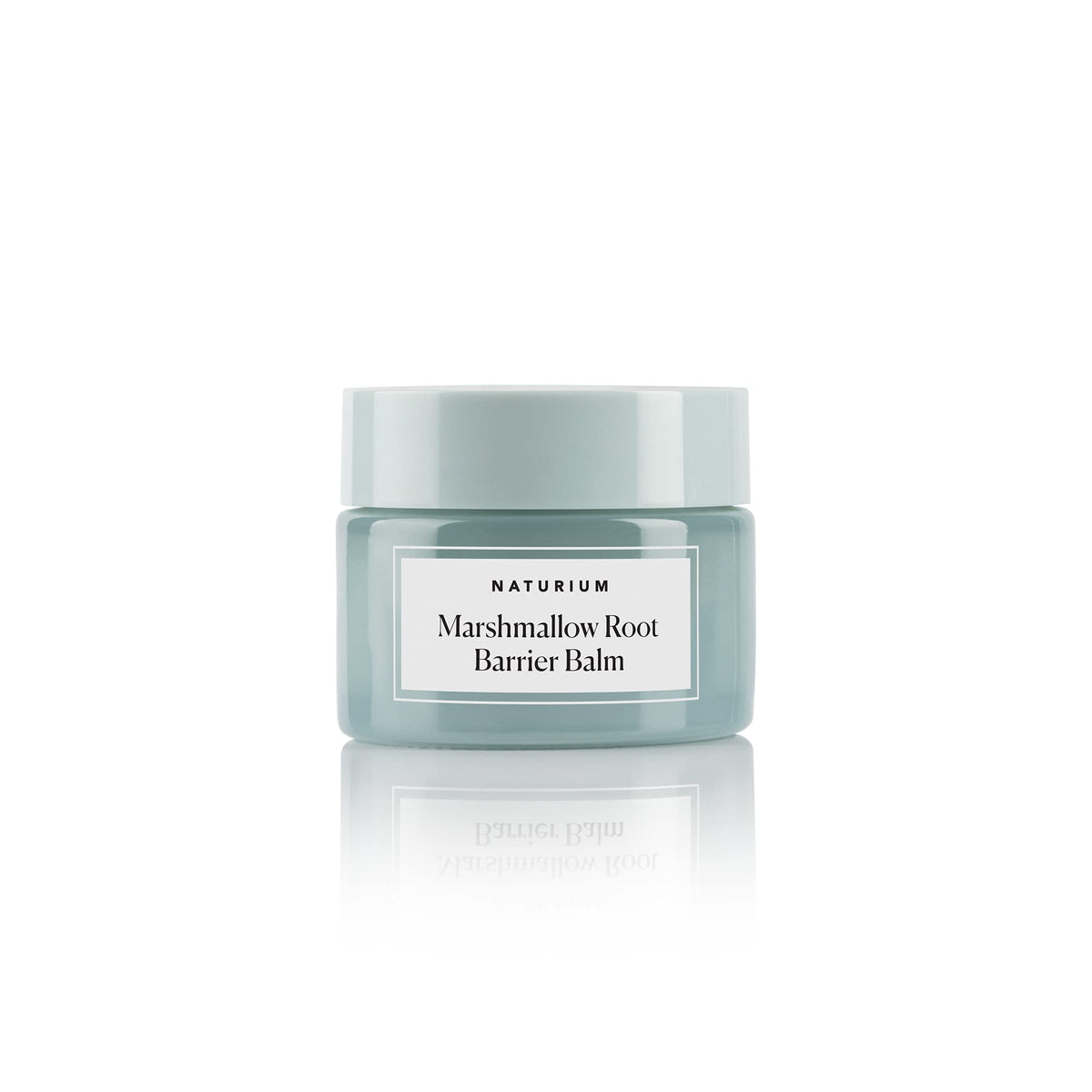 Naturium marshmallow root balm front jar showing label and soothing benefits