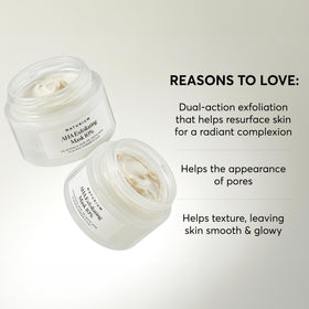 Naturium mask ingredients label highlighting glycolic and lactic acids for resurfacing