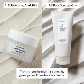 Naturium mask lifestyle bathroom shelf staged to show routine-ready brightening benefit