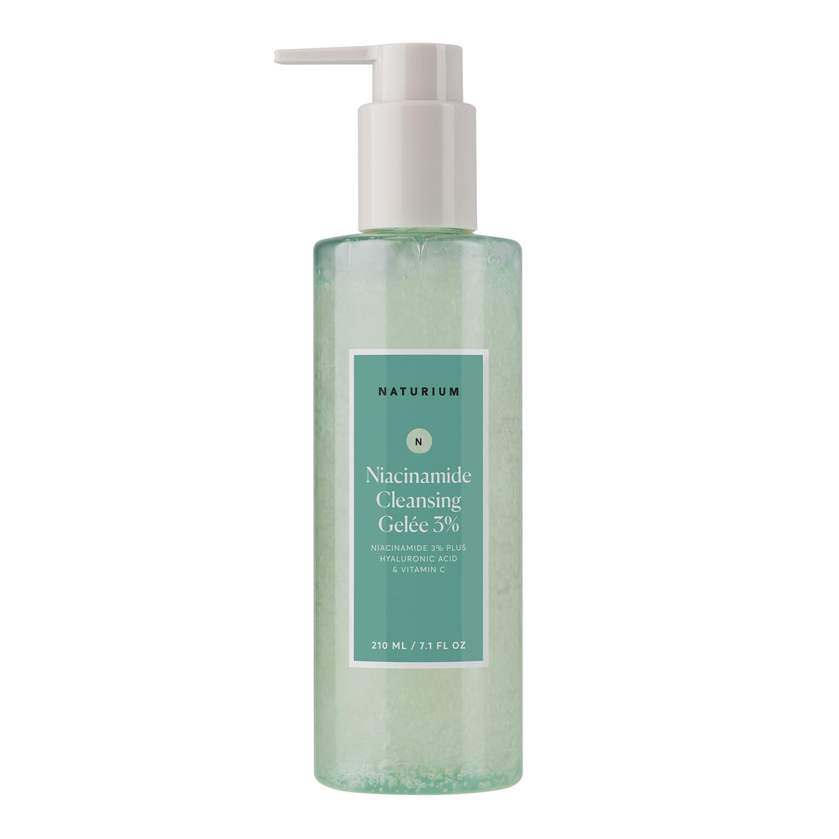 Naturium front bottle view showing cleanser and 7.1 oz size benefit