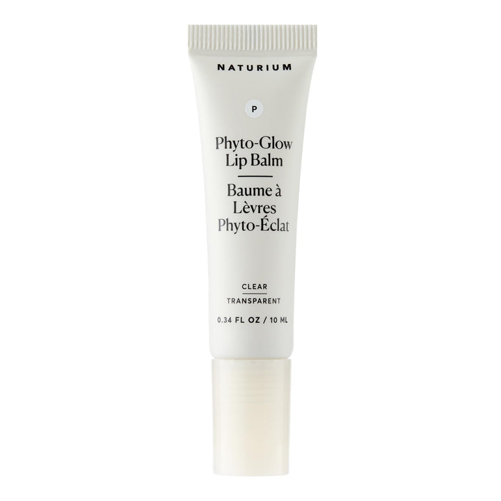 Naturium front packaging shows clear glossy lip balm and benefits