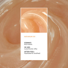 Naturium open jar texture close-up showing creamy balm consistency