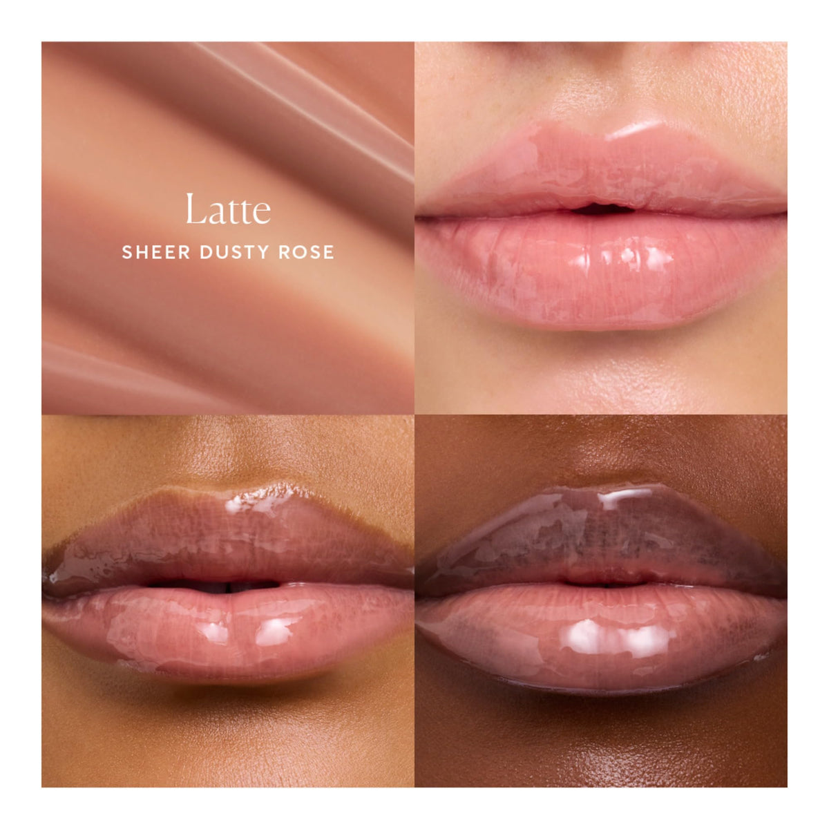 Naturium Phyto-Glow swiped on lips Latte shade demonstrating subtle colour and glow