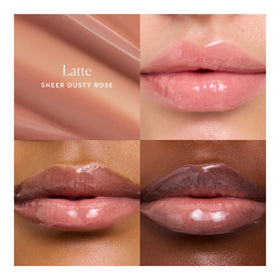 Naturium Phyto-Glow swiped on lips Latte shade demonstrating subtle colour and glow