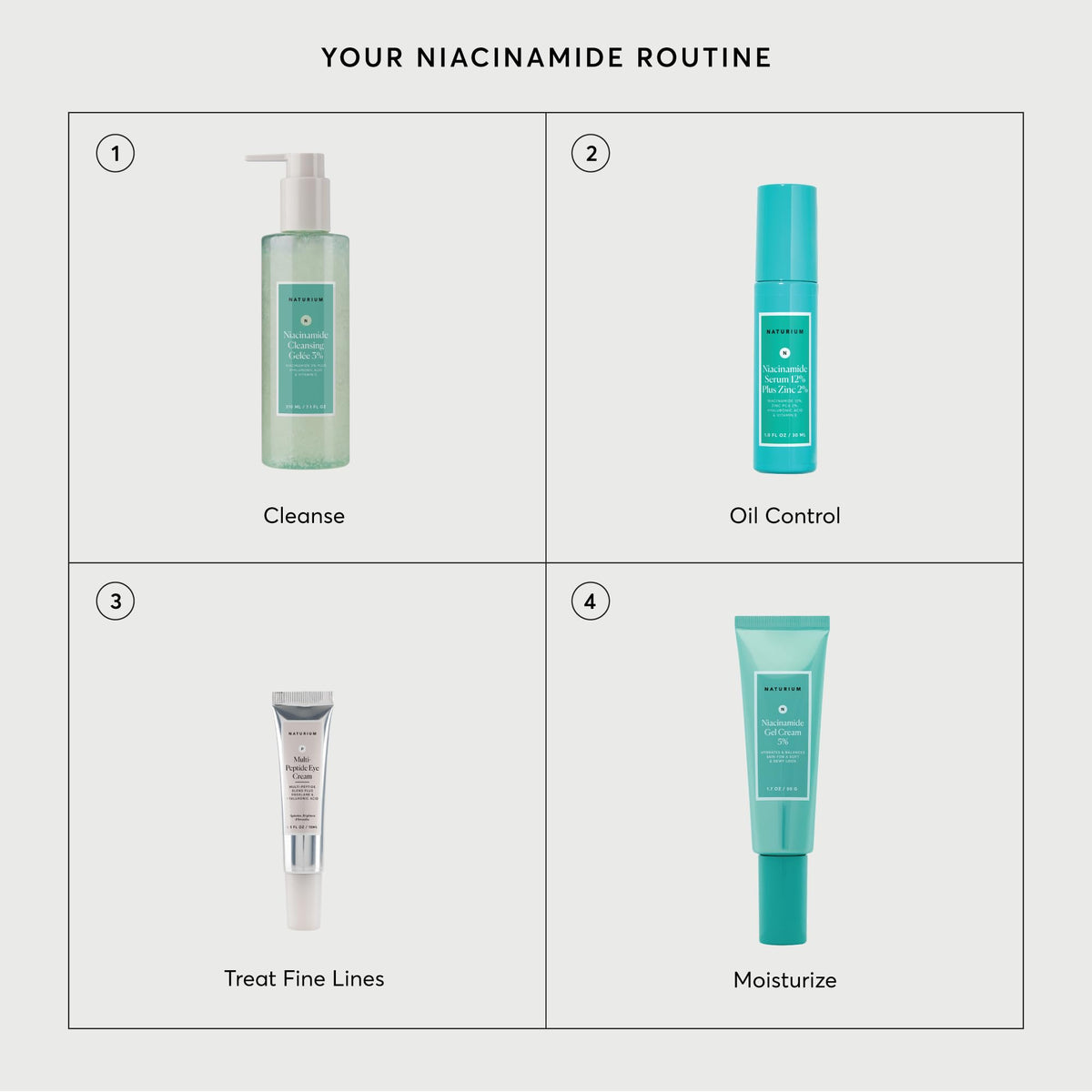 Naturium cleanser staged in bathroom showing routine-ready convenience
