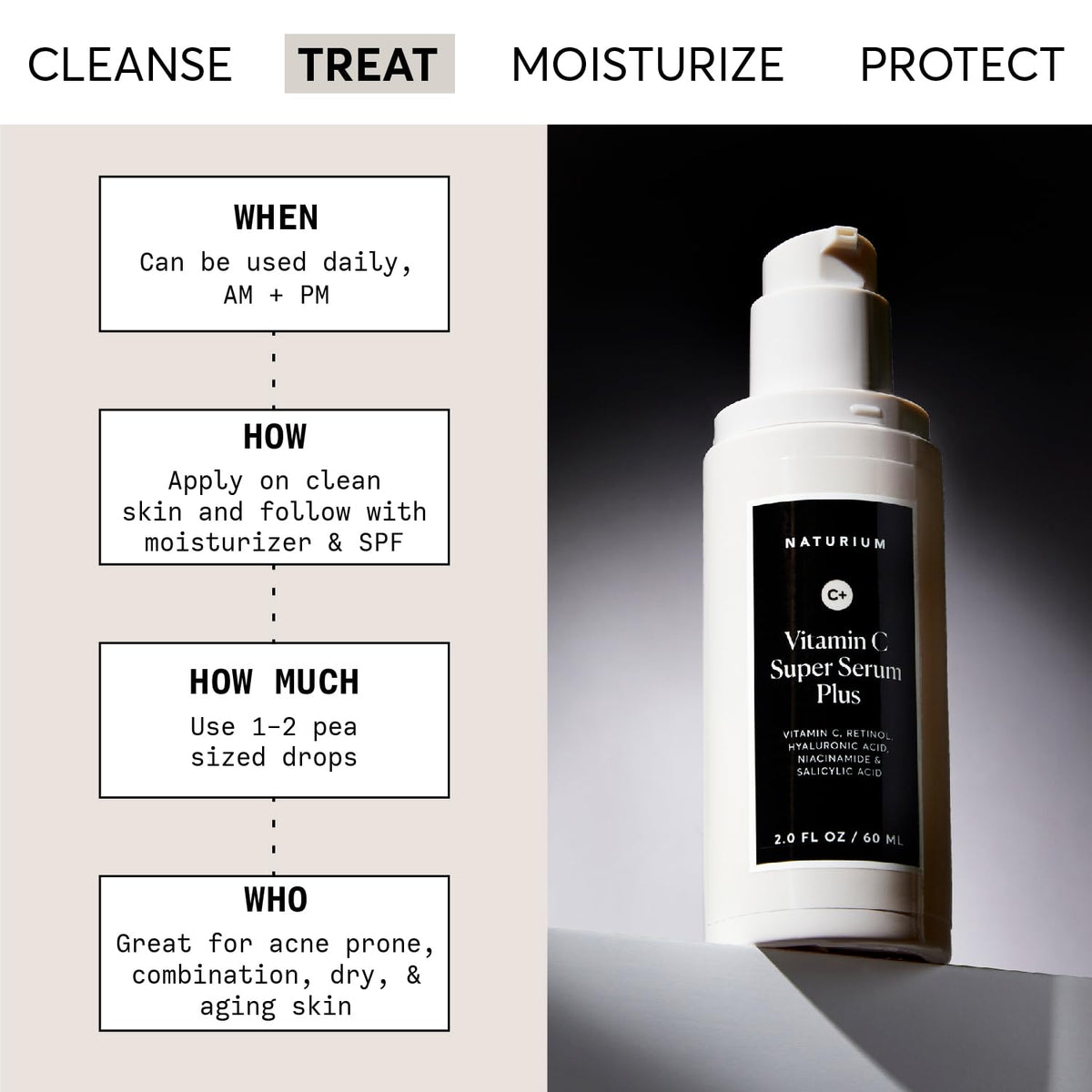 Naturium pump dispensing serum texture for quick absorption and hydration benefit