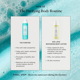Naturium in-shower use lifestyle scene, illustrating nurturing daily routine