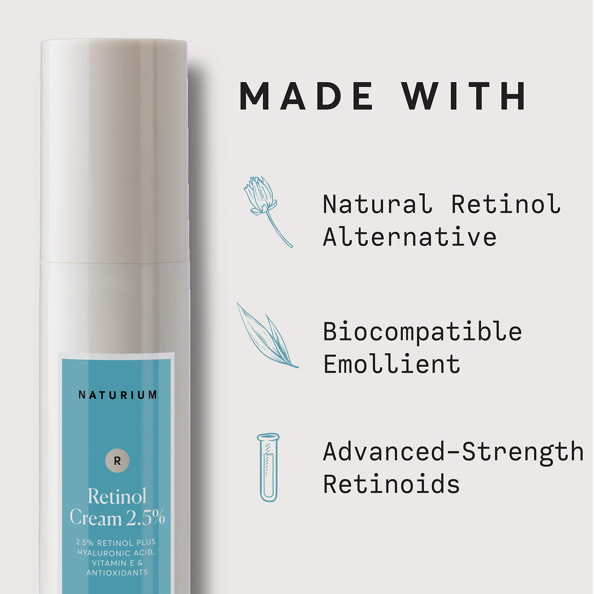 Naturium product label and ingredient panel emphasizing formulation transparency