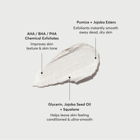 Naturium scrub texture close-up with visible pumice granules for effective polishing