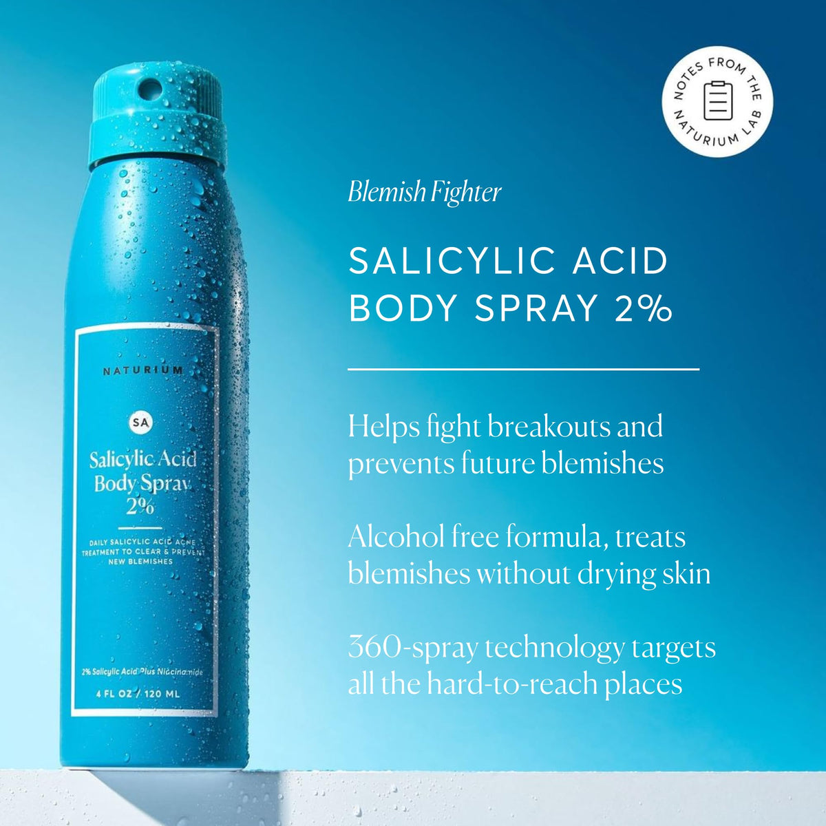 Naturium mist on skin texture close-up showing lightweight absorption benefit