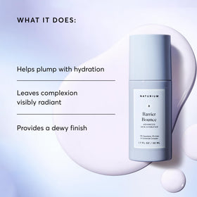 Naturium serum texture on skin close-up showing lightweight absorption and dewy finish