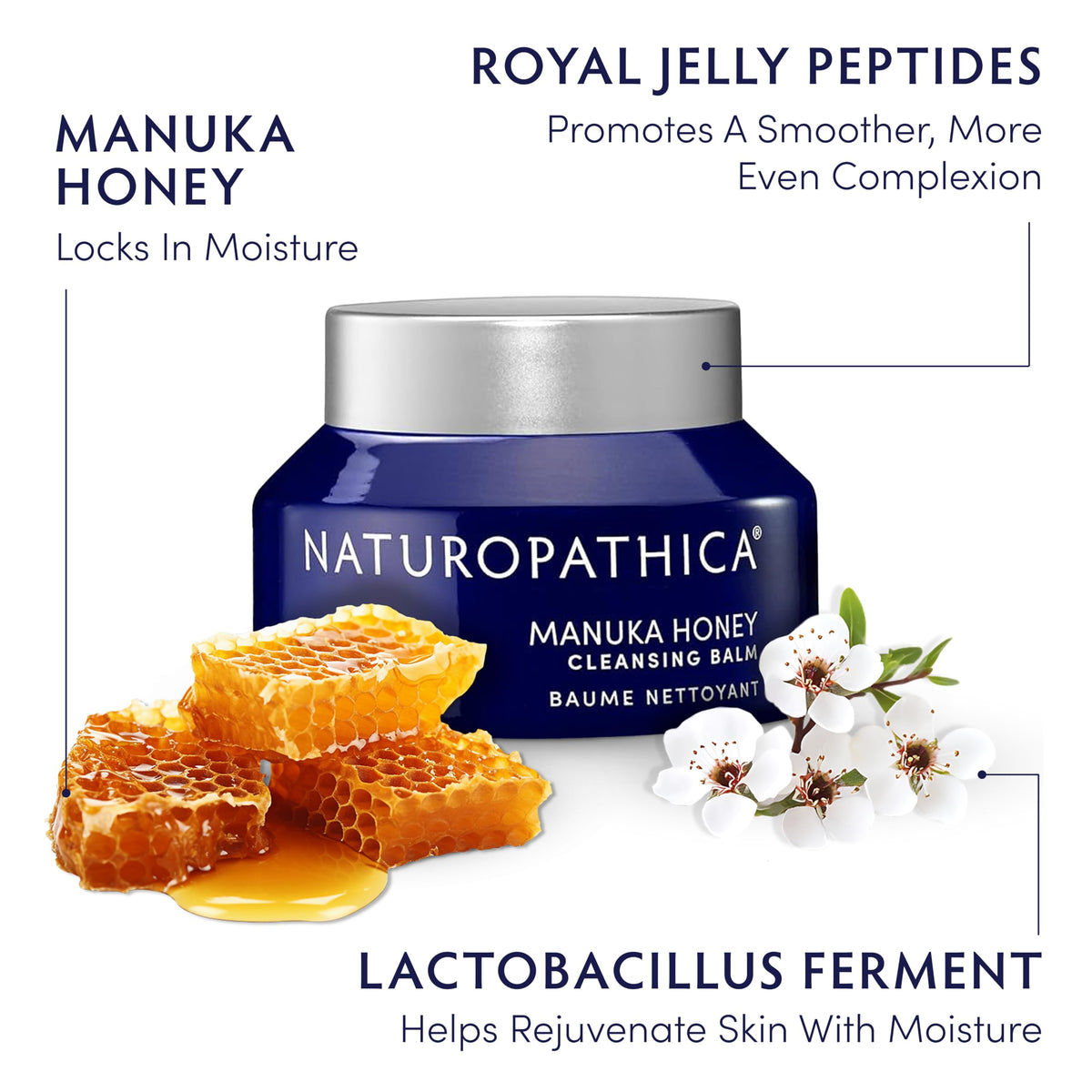 Spoonful of Naturopathica balm on fingers ready to apply for deep yet gentle cleanse