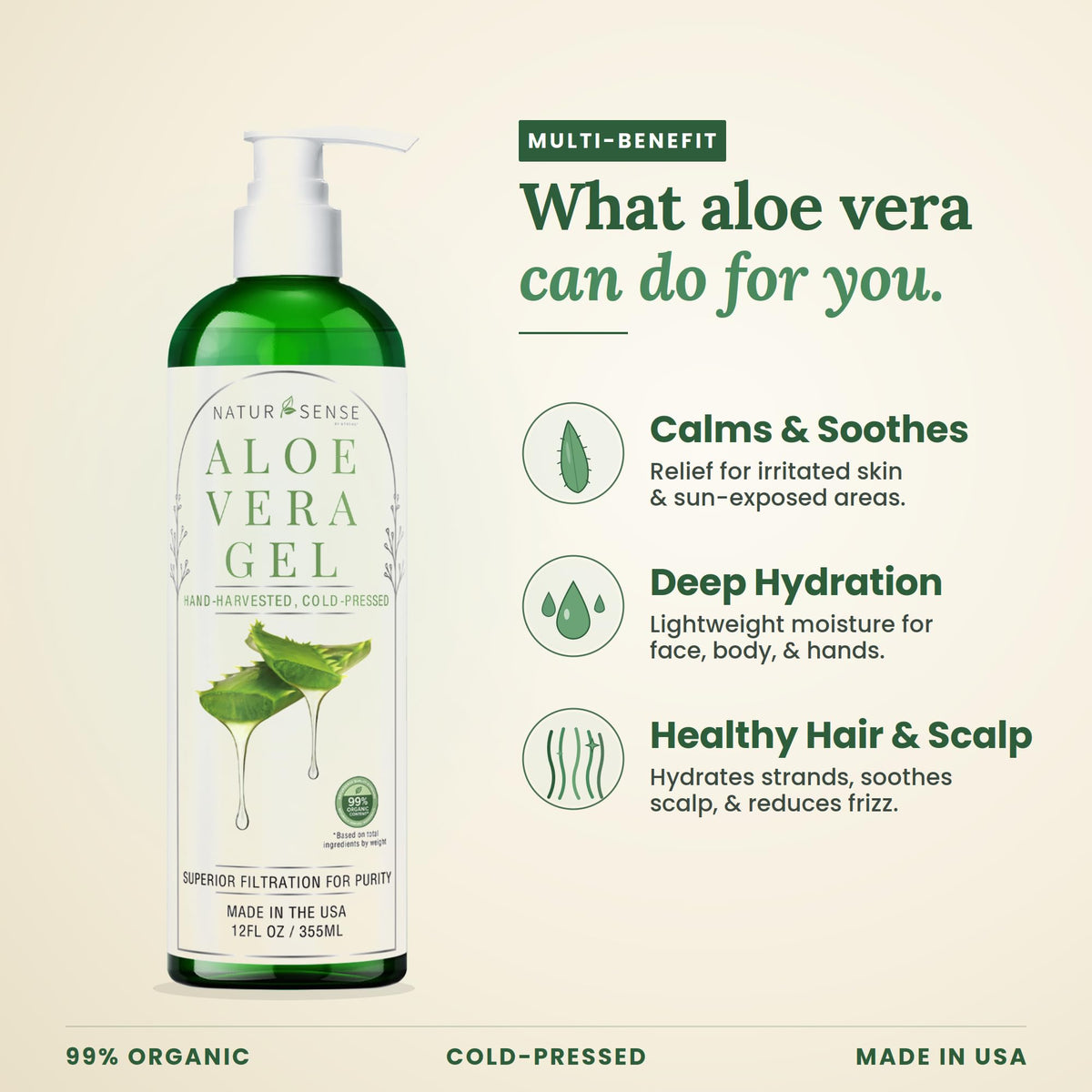 NaturSense used on damp hair as a lightweight leave‑in styling treatment