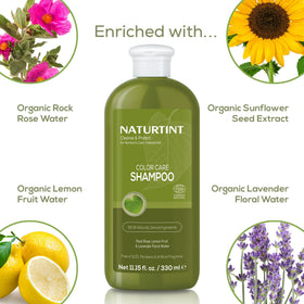 Naturtint natural ingredients display with sunflower lemon lavender, emphasizing nourishment