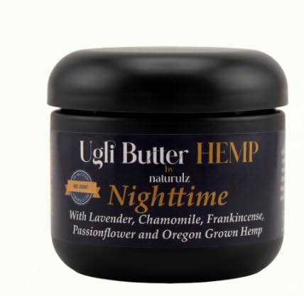 Naturulz Ugli Butter front packaging showing jar and calming botanicals for nightly use