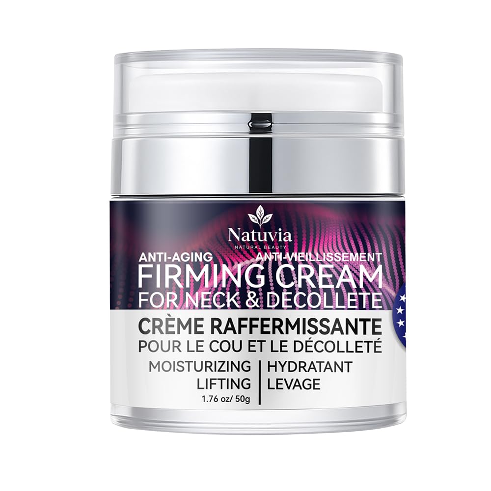 Natuvia front packaging showing neck and décolleté firming benefits