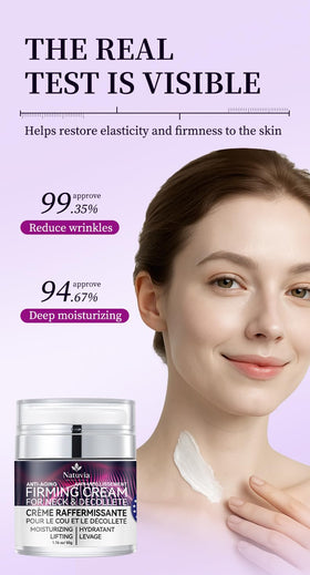 Natuvia label closeup highlighting paraben-free dermatologist-tested benefits