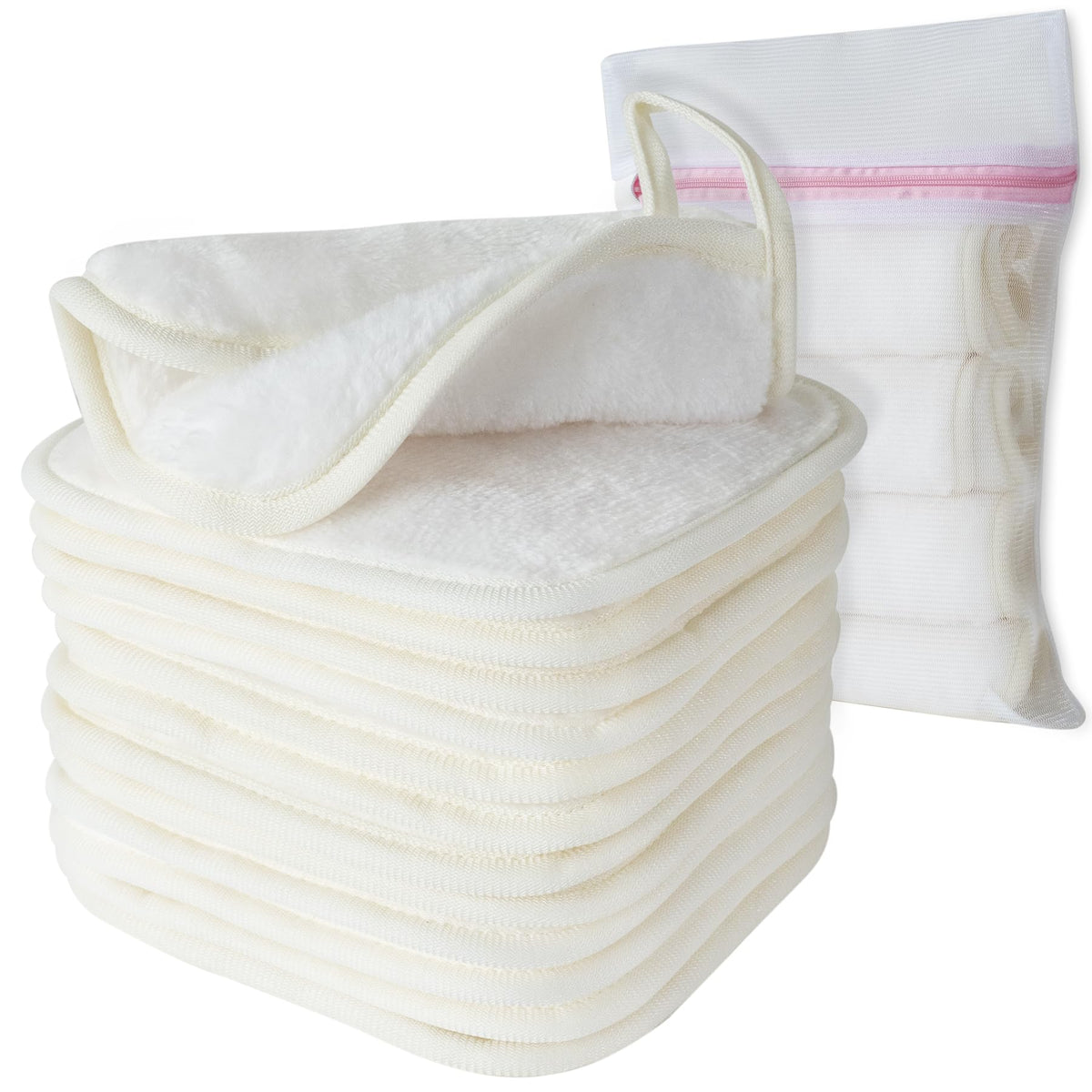 Natwag front packaging showing 12 reusable makeup cloths for sustainable cleansing
