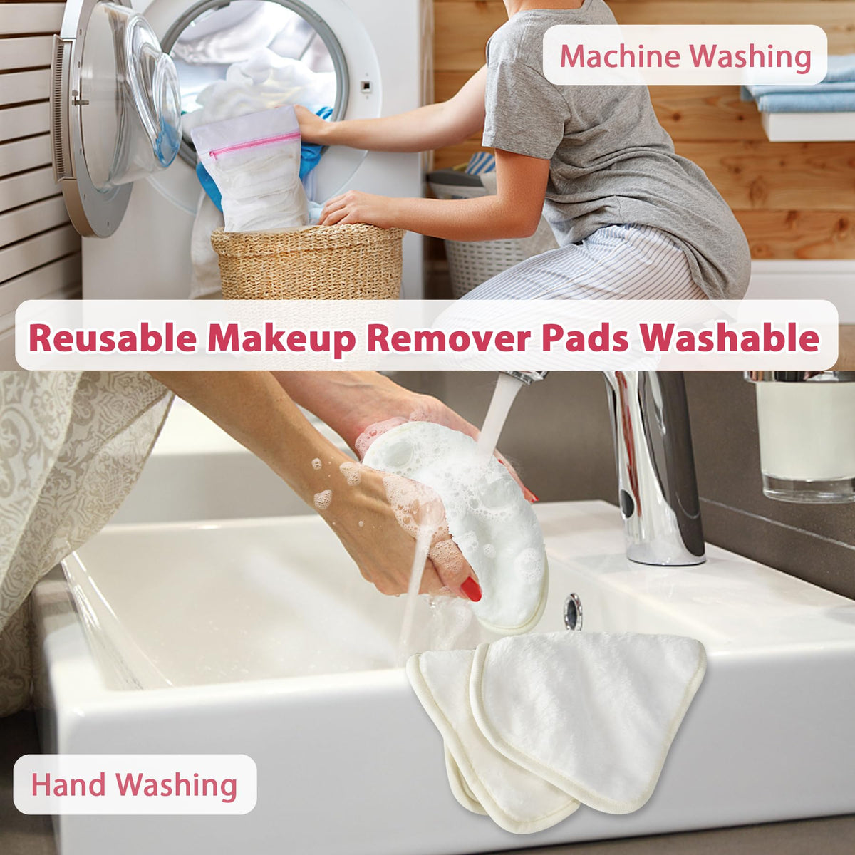 Natwag cloths packed in travel bag for compact, zero‑waste skincare on the go