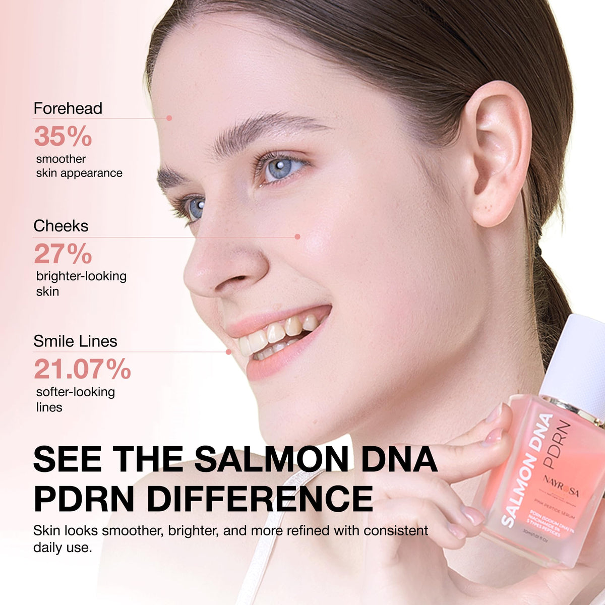 NAYROSA ingredient label highlighting PDRN, peptides, niacinamide benefits